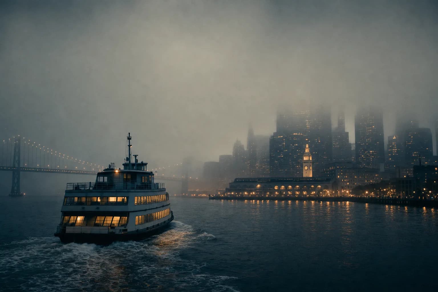 Niebla entre los muelles